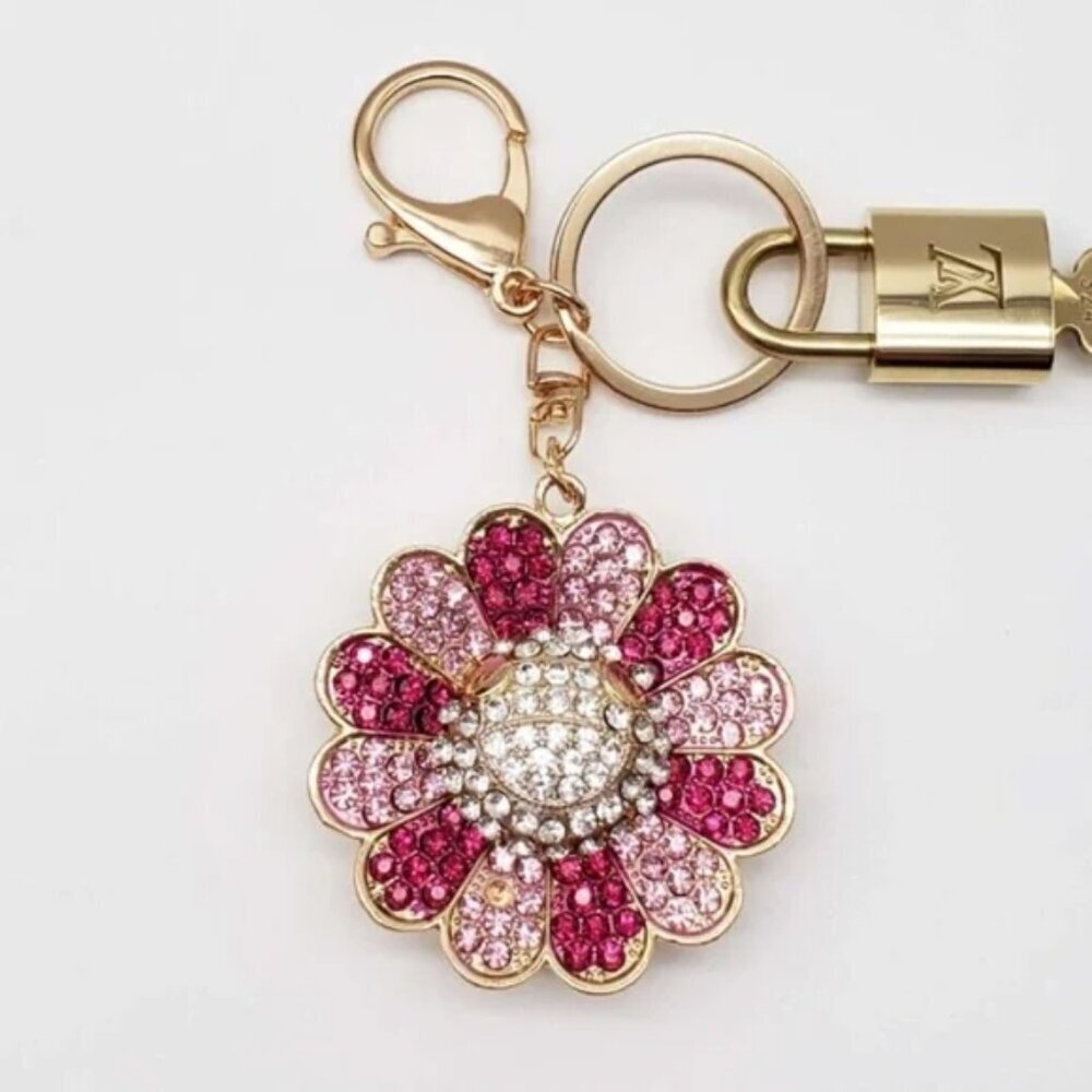 Authentic LV Gold Padlock🔒Unbranded Flower Keychain Charm for Louis Vuitton Bag - Picture 6 of 7